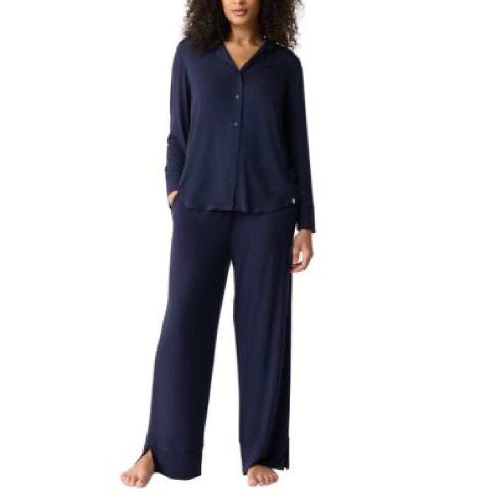 Sz XL new GapBody Women's Jersey Long-Sleeve Pajama Set - Navy Blue
